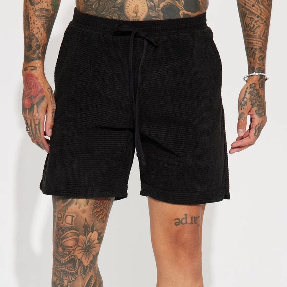 Fashion Nova Square Up Textured Warmup Shorts NWT